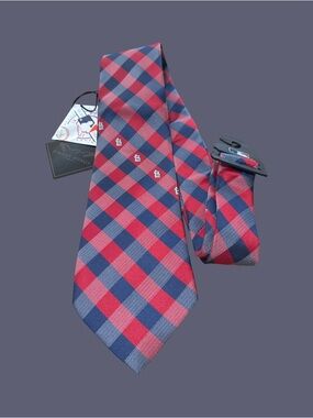Eagles Wings St. Louis Cardinals MLB Plaid Men's Neck Tie Red Blue Baseball